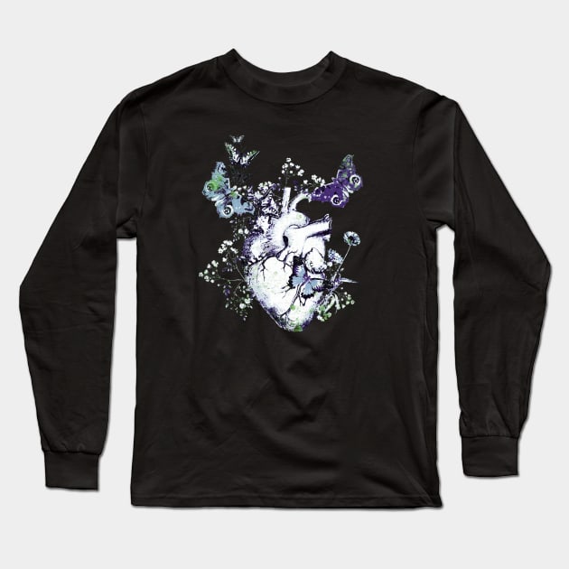 Heart butterflies 2 Long Sleeve T-Shirt by Collagedream